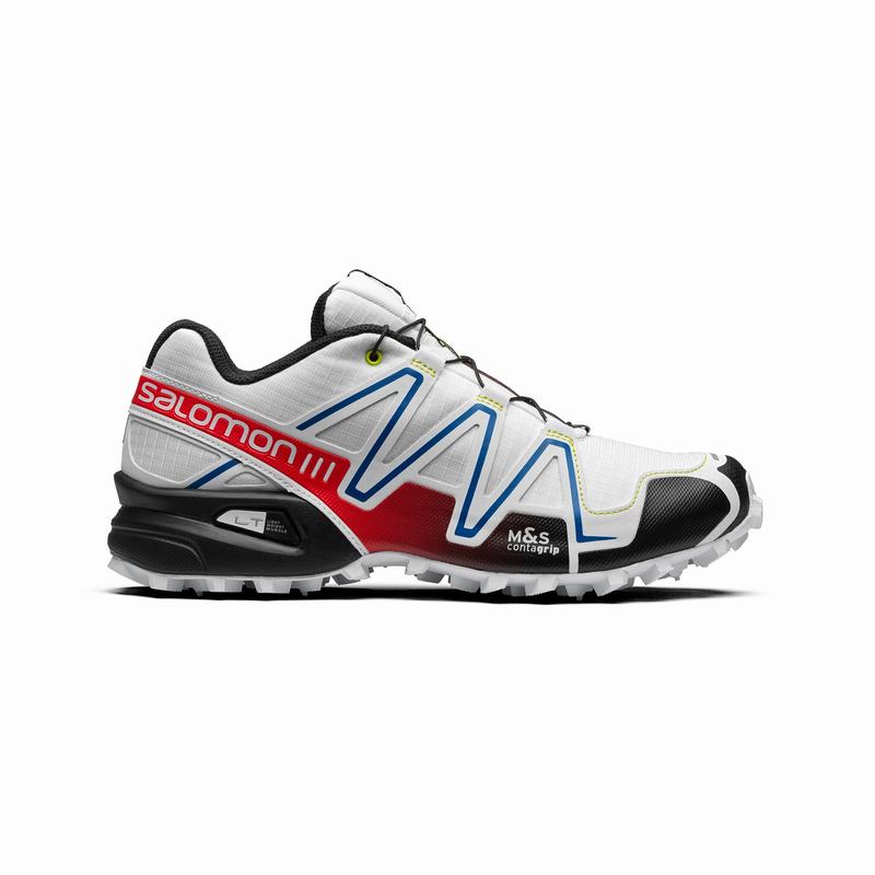 Salomon Israel SPEEDCROSS 3 RACING - Mens Trail Running Shoes - White/Black (WMAS-10637)